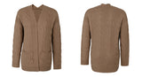 Twist Pocket Mid-Length Knitted Cardigan Coat