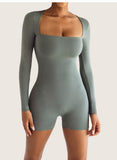 SculptFit Ballet-Style Slim Long Sleeve Yoga Romper
