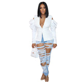 Off-Shoulder Bubble Long Sleeve Blazer