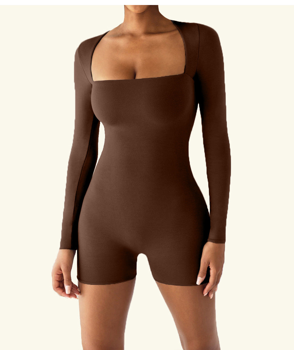 SculptFit Ballet-Style Slim Long Sleeve Yoga Romper