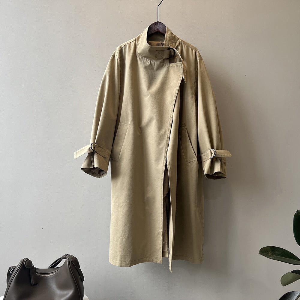 Manteau long de printemps Khaki Breeze