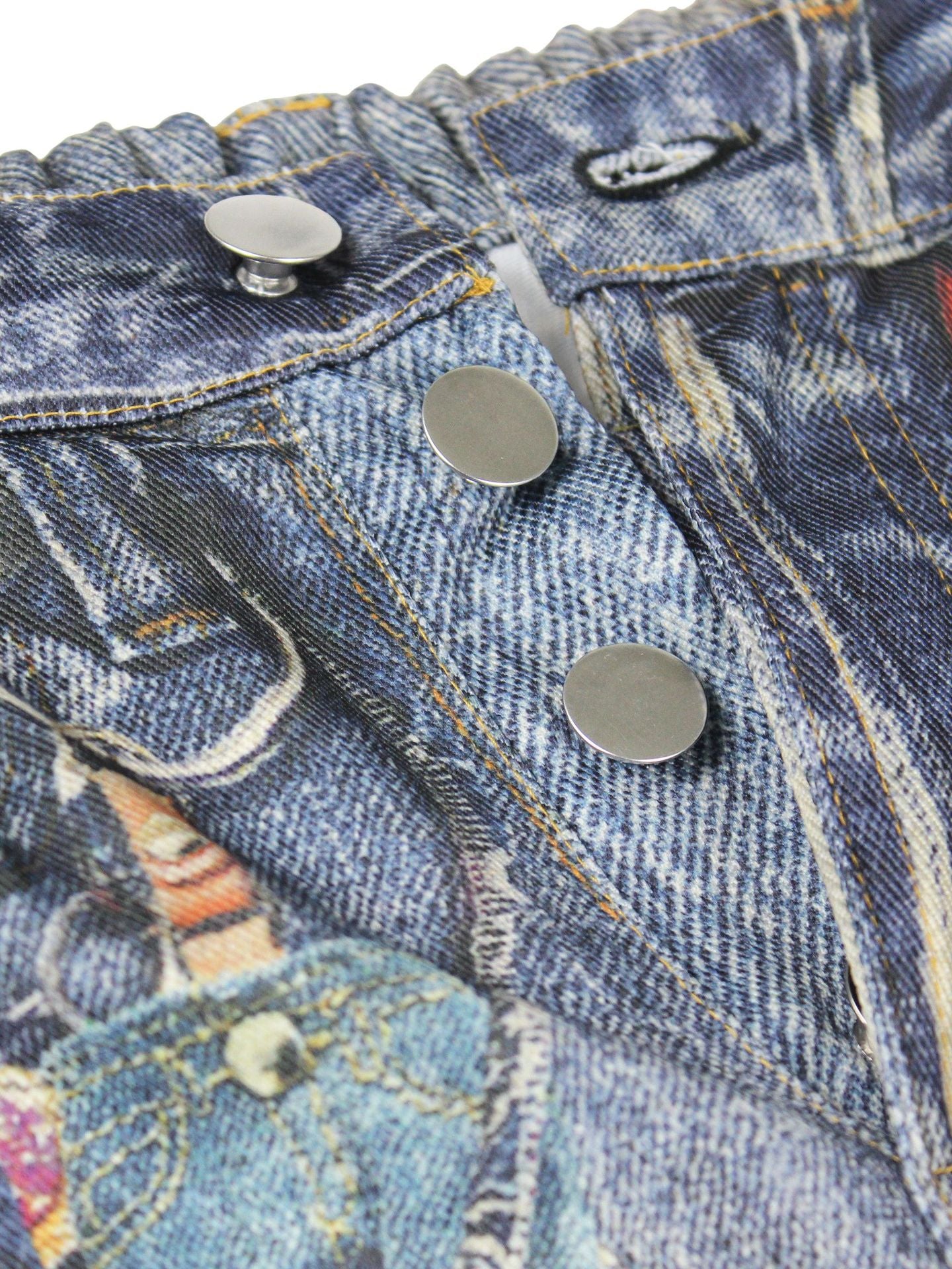 Dirty Denim Wide Leg Chain Pants