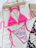Heller Triangel-Bikini mit Neckholder