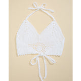 Handgehäkeltes Neckholder-Bikinioberteil mit freiem Rücken
