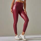 High Waist Faux Leather Leggings for Women