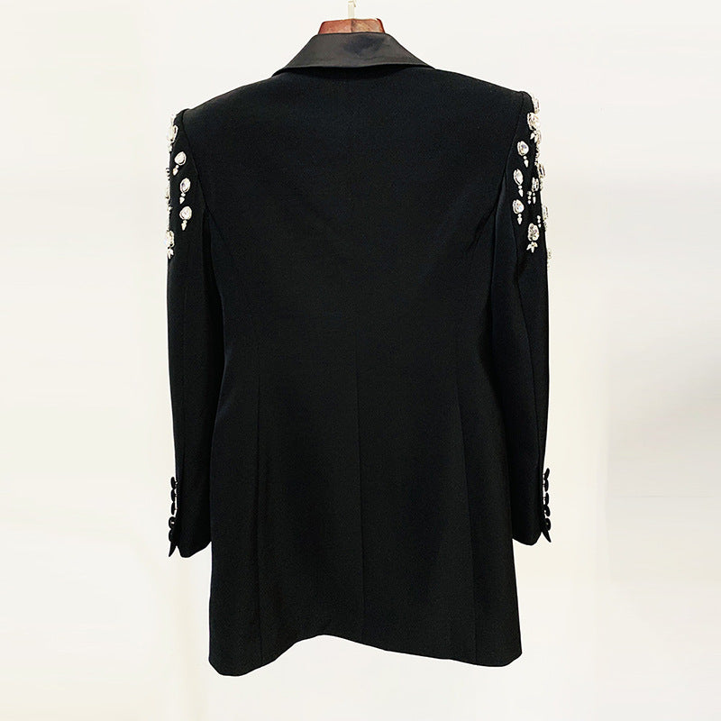 Handmade Beaded Diamond Long Blazer