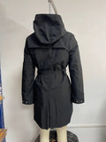Trench-coat imperméable à capuche avec ceinture
