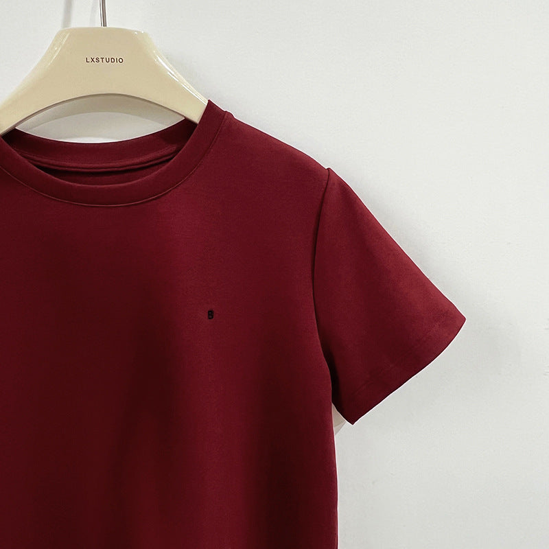Letter Graphic Embroidered Short Sleeve T-Shirt for Women