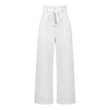Wide Leg Belted Work Pants for Women