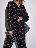 Printed Chiffon Trousers & Sunscreen Shirt Women’s Two-Piece Set