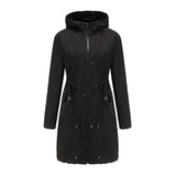Mid-Length Padded Parka with Fur Collar