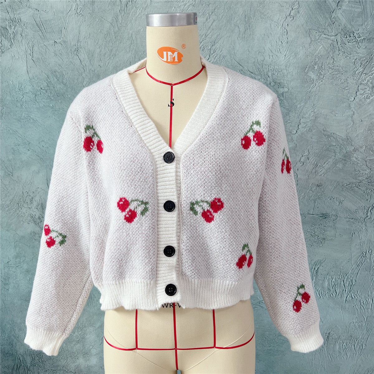 Kleiner Mantel Einreihiger Langarm Kurzer Pullover Cardigan