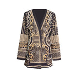 Blazer mit V-Ausschnitt und Bubble-Beads-Print