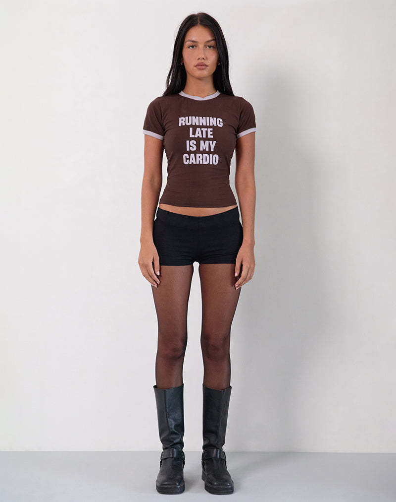 Street English Printed Slim Fit Short Sleeve Top