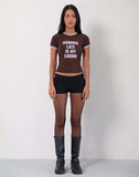 Street English Printed Slim Fit Short Sleeve Top