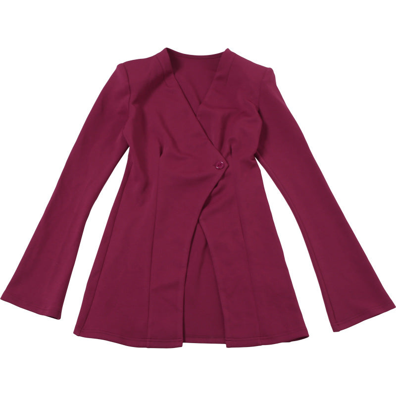 Slim Fit Einfarbiger Winterblazer