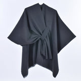 Monochrome Tassel Strap Shawl Black
