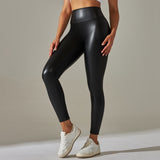 High Waist Faux Leather Leggings for Women