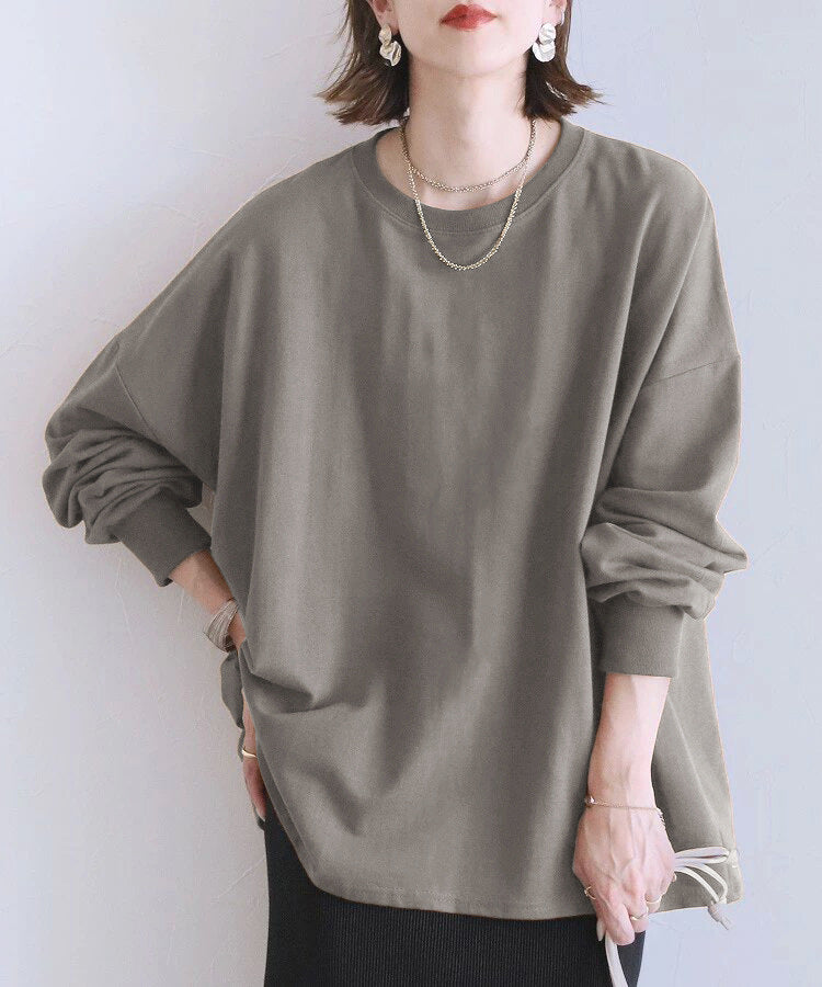 Sweat-shirt oversize en coton rayé pour femme