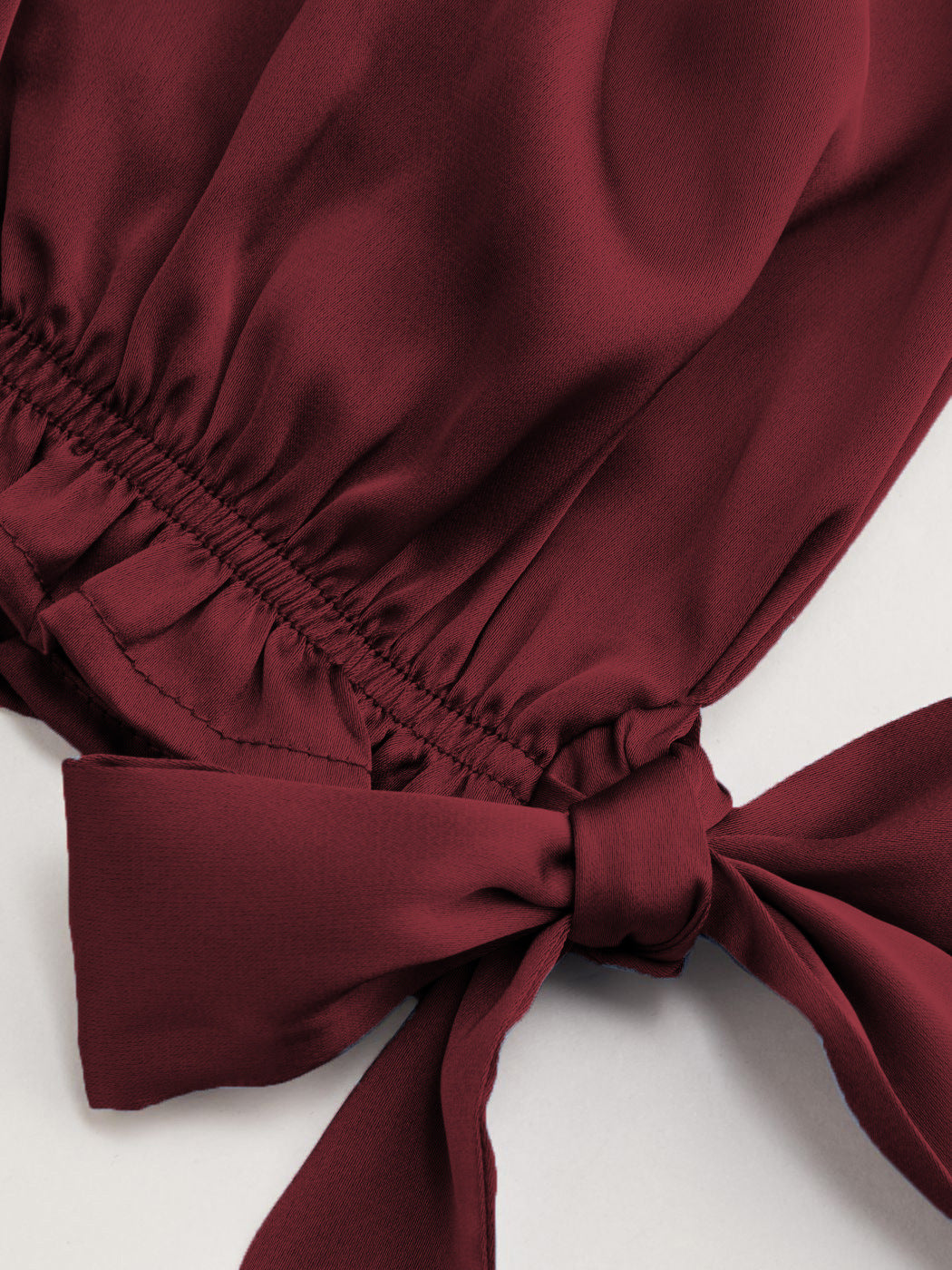 Robe de soirée queue de poisson en satin bordeaux