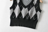 College Youthful Short Outer Wear Bandage Dress - Sexy Top Diamond Lattice Strickweste für Damen