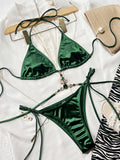 Criss Cross Bandage Bikini mit Strass