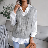 Strickweste mit Cut-Out-Twist und V-Ausschnitt für Damen