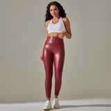 High Waist Faux Leather Leggings for Women