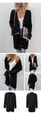 Langer Zopfmuster-Cardigan mit Knöpfen
