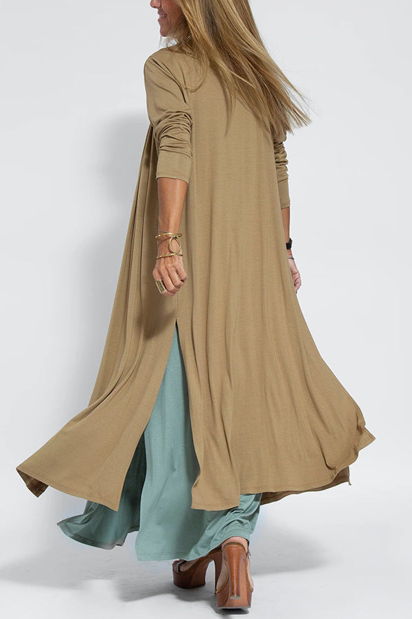 Cardigan Coat and Solid Dress Set for Women