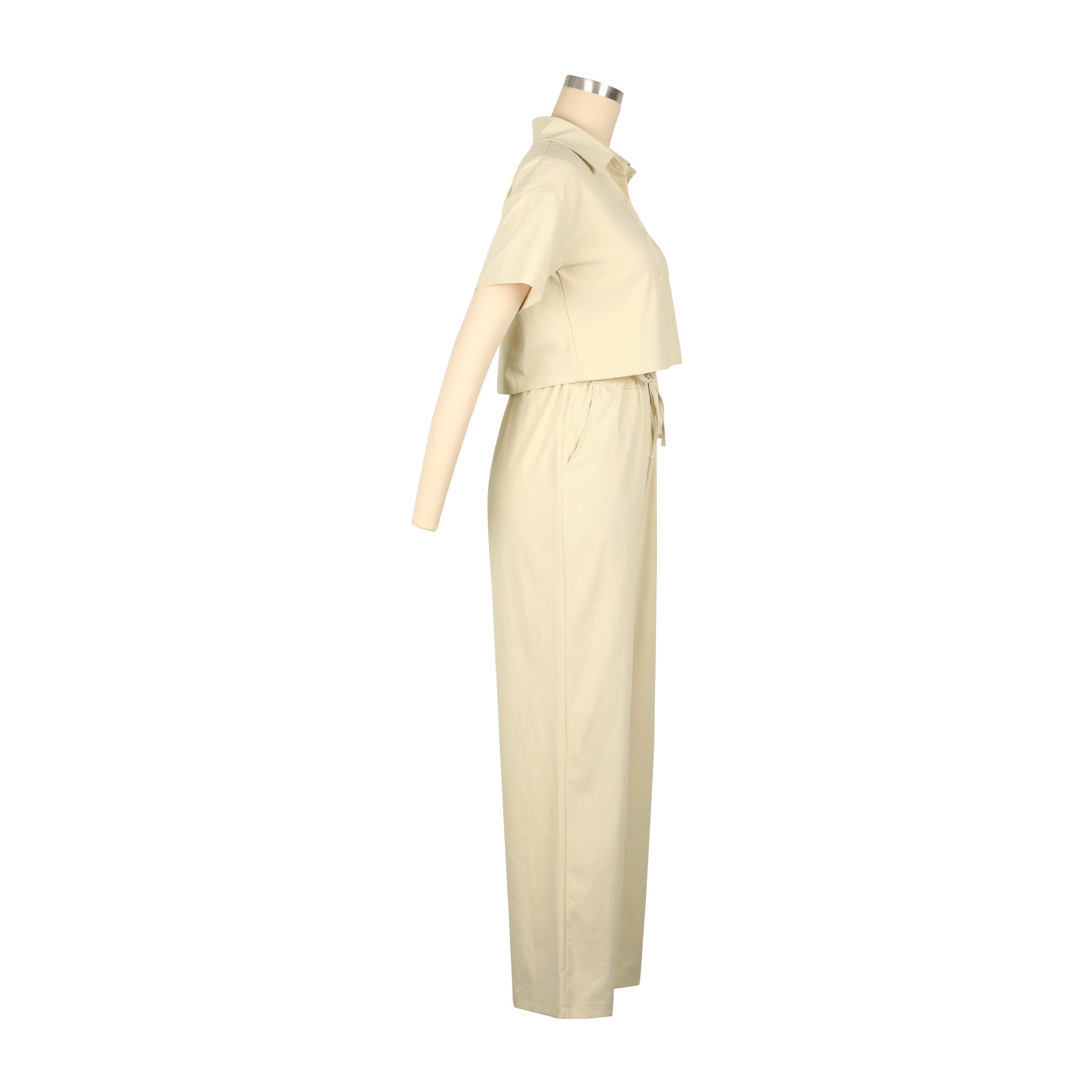 Linen Short Sleeve Two-Piece Office Set