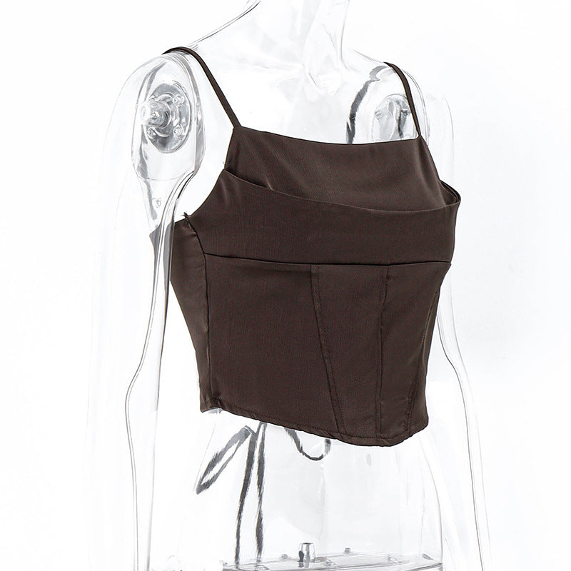 Backless Striped Sleeveless Overall Vest for Women