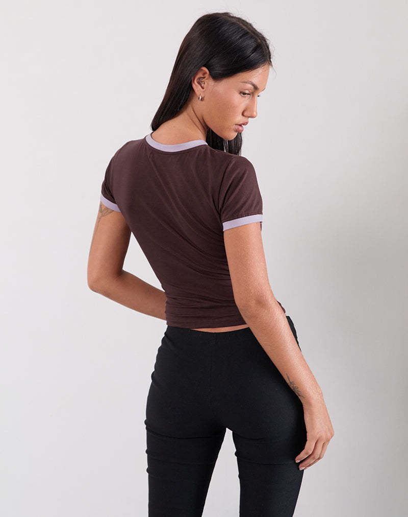 Street English Printed Slim Fit Short Sleeve Top