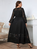Plus Size Lace Over-the-Knee Maxi Dress