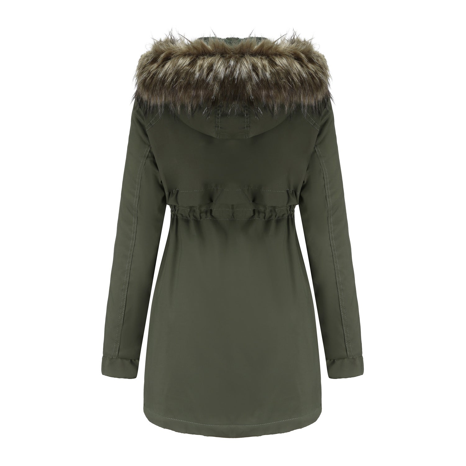 Steppparka mit abnehmbarem Pelzkragen