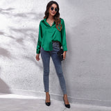 Satin Long Sleeve Shirt – Artificial Silk Elegance