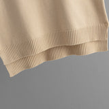 Ärmelloser Pullover mit hohem Halsausschnitt, einfarbig, locker gestrickt, Westentop für Damen