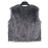 Faux Fur V-Neck Vest Top