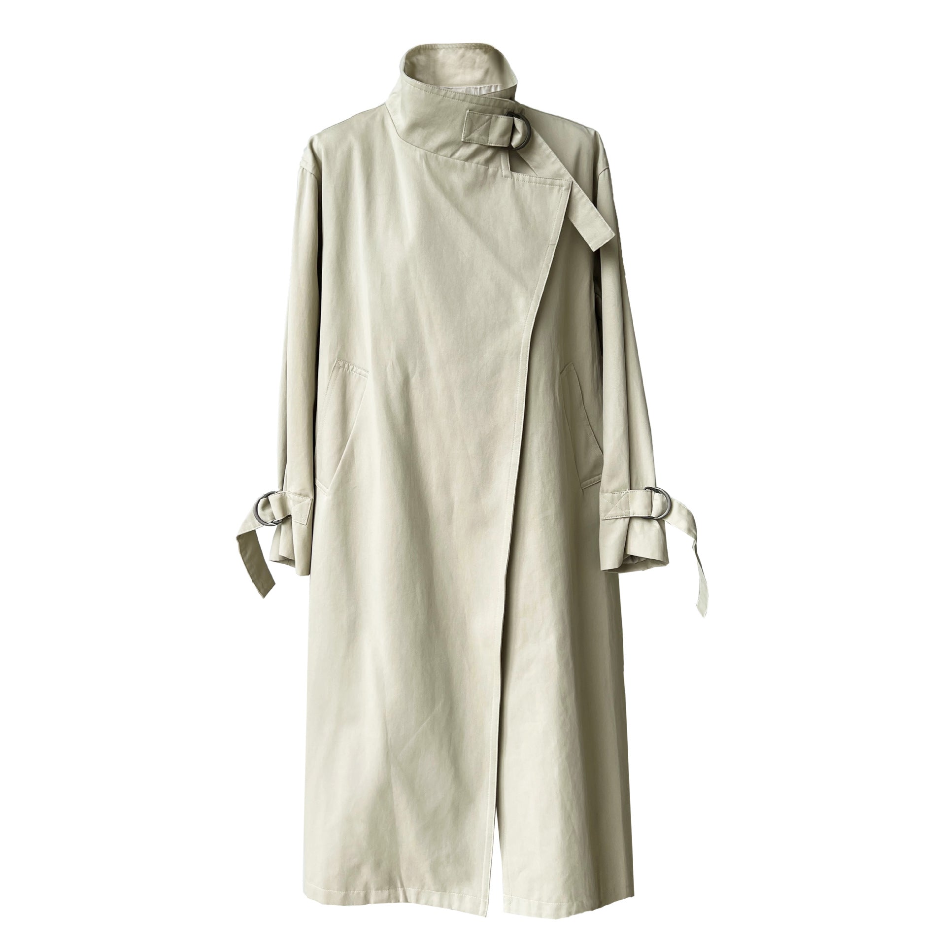 British Minimalist Over-the-Knee Trench Coat