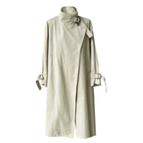 British Minimalist Over-the-Knee Trench Coat