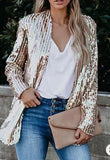 Sequin Collared Casual Loose Blazer