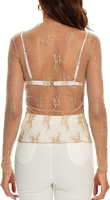 Long Sleeve Slim Lace Pullover Sun-Proof Base Layer