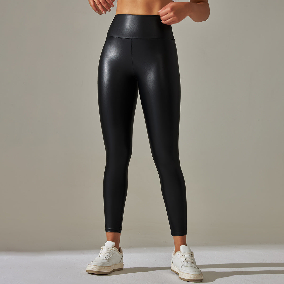 High Waist Faux Leather Leggings for Women