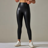High Waist Faux Leather Leggings for Women