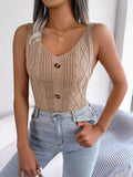 Casual V Neck Buttons Plait Cardigan for Women