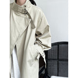 British Minimalist Over-the-Knee Trench Coat