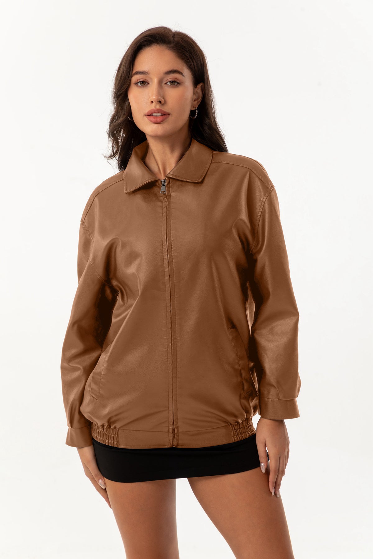 Oversize-Lederjacke für Damen
