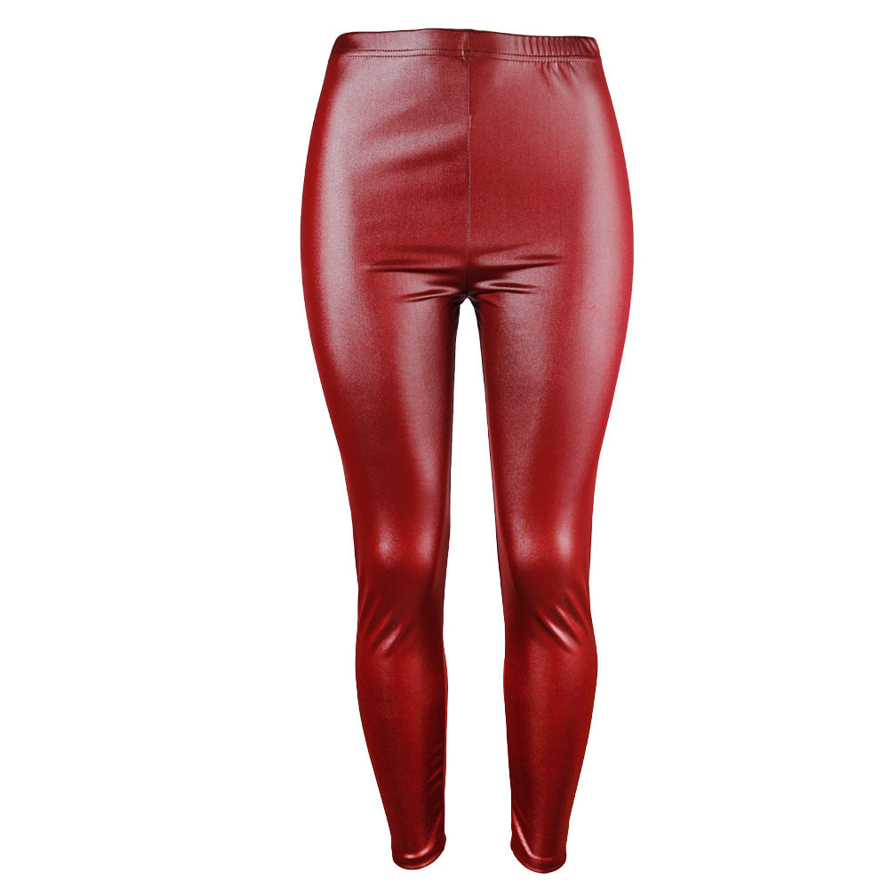 Popular Stretchy Leather Cropped Leggings