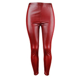 Popular Stretchy Leather Cropped Leggings