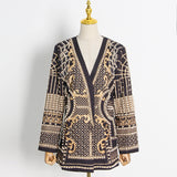 Blazer mit V-Ausschnitt und Bubble-Beads-Print